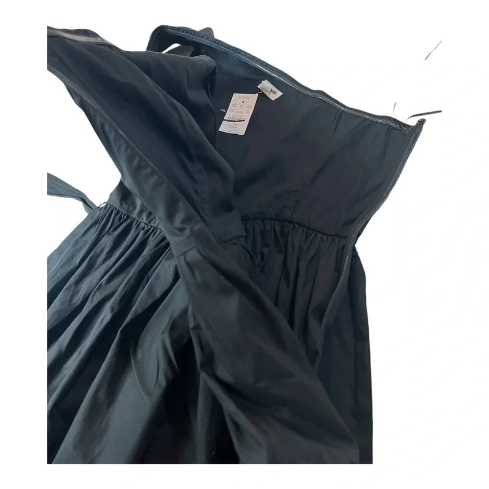 J Crew One Shoulder Cotton Tie Waist Poplin Midi Dress Size 2P & 14 Style CA430 - Picture 3 of 16